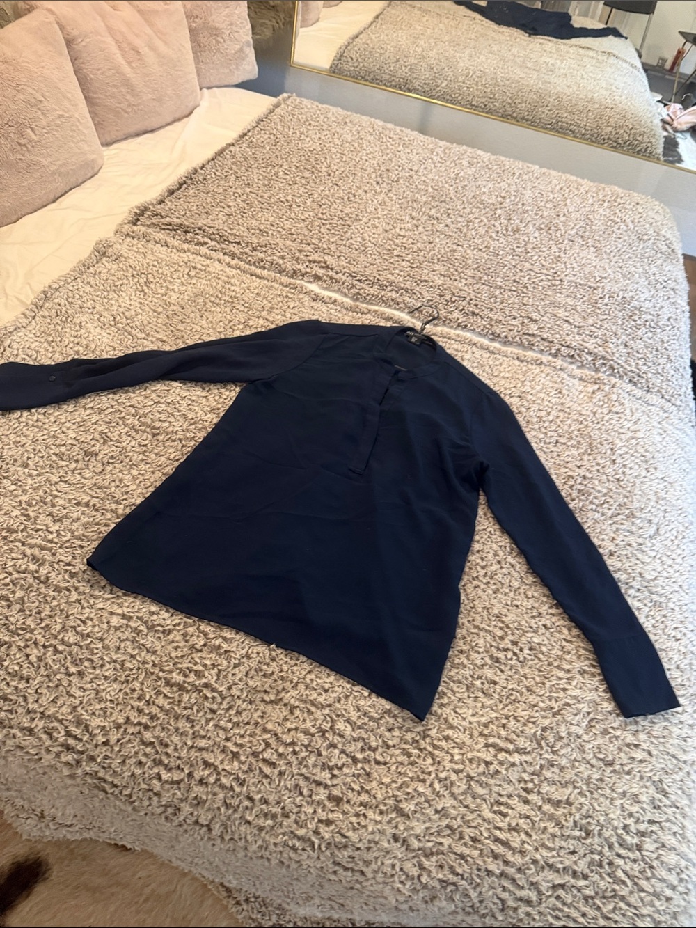 Jones  New York Navy Long Sleeve Tunic Top